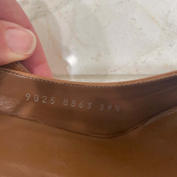 SERGIO ROSSI {39.5} Heels Slingback Leather Stiletto Tobacco Brown - Picture 9 of 12